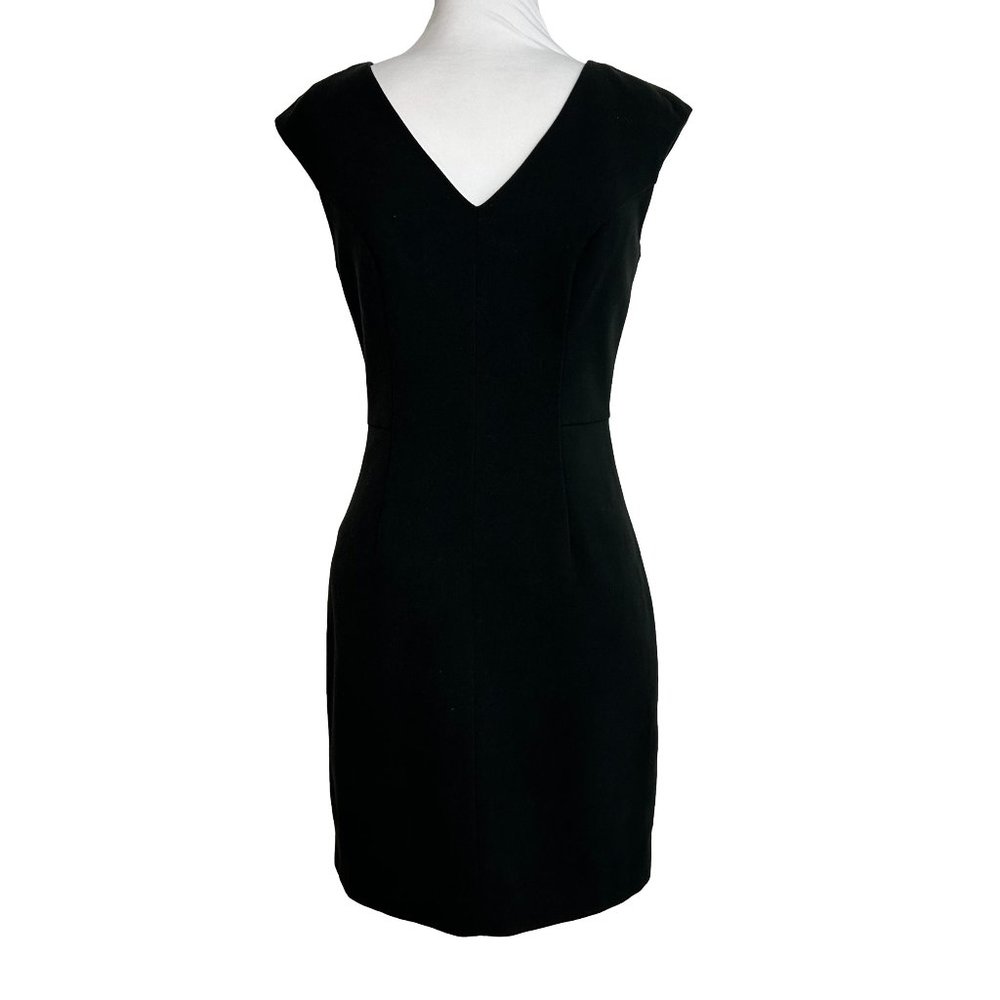 Eliza J Womens Dress Size 2 Basic Black Sleeveless V Neck Knit Bodycon Lined